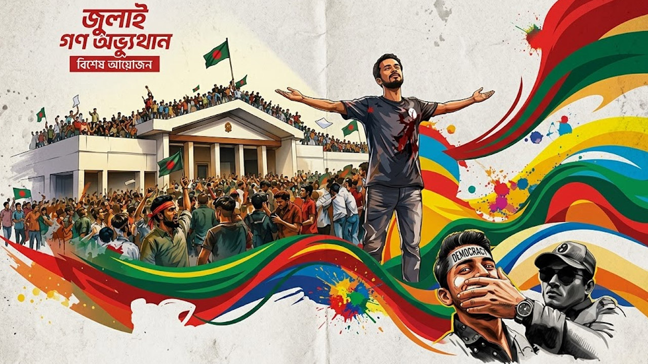 জুলাই-আগস্টের গণঅভ্যুত্থান: বাংলাদেশের রাজনীতিতে নতুন অধ্যায়ের সূচনা নিজস্ব প্রতিবেদক: ২০২৪ সালের জুলাই-আগস্টে সংঘটিত ছাত্র-জনতার আন্দোলন বাংলাদেশের সাম্প্রতিক ইতিহাসে অন্যতম গুরুত্বপূর্ণ রাজনৈতিক ঘটনা হিসেবে বিবেচিত হচ্ছে। সরকারি চাকরিতে কোটা ব্যবস্থার সংস্কারের দাবিতে শুরু হওয়া শিক্ষার্থীদের আন্দোলন অল্প সময়ের মধ্যেই বৃহত্তর সরকারবিরোধী গণআন্দোলনে রূপ নেয়। শেষ পর্যন্ত এই আন্দোলনের ধারাবাহিকতায় দীর্ঘ ১৬ বছর ক্ষমতায় থাকা আওয়ামী লীগ সরকারের পতন ঘটে এবং দেশের রাজনৈতিক বাস্তবতায় বড় ধরনের পরিবর্তনের সূচনা হয়। রাজনৈতিক বিশ্লেষকদের মতে, এই অভ্যুত্থান শুধু একটি নীতিগত দাবিকে ঘিরে সীমাবদ্ধ ছিল না; বরং দীর্ঘদিনের রাজনৈতিক অস্থিরতা, দুর্নীতির অভিযোগ, গুম-খুন, মানবাধিকার লঙ্ঘন, ভোটাধিকার নিয়ে বিতর্ক এবং শাসনব্যবস্থা নিয়ে জনগণের অসন্তোষ একত্রিত হয়ে বিস্ফোরণের রূপ নেয়। কোটা আন্দোলন থেকে গণআন্দোলন ২০২৪ সালের জুলাই মাসের শুরুতে সরকারি চাকরিতে কোটা ব্যবস্থার যৌক্তিক সংস্কারের দাবিতে দেশের বিভিন্ন শিক্ষাপ্রতিষ্ঠানের শিক্ষার্থীরা শান্তিপূর্ণ কর্মসূচি শুরু করেন। কিন্তু আন্দোলন চলাকালে সংঘর্ষ, দমন-পীড়ন এবং সহিংসতার অভিযোগ ওঠার পর পরিস্থিতি দ্রুত উত্তপ্ত হয়ে ওঠে। পর্যবেক্ষকদের মতে, আন্দোলনের মোড় ঘুরিয়ে দেয় ১৬ জুলাই রংপুরে বেগম রোকেয়া বিশ্ববিদ্যালয়ের শিক্ষার্থী আবু সাঈদের গুলিবিদ্ধ হয়ে নিহত হওয়ার ঘটনা। সেই ঘটনার ভিডিও ও ছবি দেশজুড়ে ব্যাপক আলোড়ন সৃষ্টি করে এবং সাধারণ মানুষের বড় একটি অংশ আন্দোলনের প্রতি সংহতি প্রকাশ করে। দমন-পীড়নের মধ্যেও আন্দোলনের বিস্তার পরিস্থিতি নিয়ন্ত্রণে আনতে সরকার কারফিউ জারি, ইন্টারনেট সেবা সীমিত করা এবং আইনশৃঙ্খলা বাহিনীর কঠোর পদক্ষেপ গ্রহণ করে। তবে এসব পদক্ষেপ আন্দোলন থামাতে পারেনি। শিক্ষার্থী ও সাধারণ মানুষের প্রাণহানির ঘটনায় আন্দোলনের পরিধি আরও বিস্তৃত হয়। একপর্যায়ে বৈষম্যবিরোধী ছাত্র আন্দোলন কোটা সংস্কারের দাবি থেকে সরে এসে সরকারের পদত্যাগের এক দফা কর্মসূচি ঘোষণা করে। এতে বিভিন্ন শ্রেণি-পেশার মানুষ, রাজনৈতিক দলের নেতা-কর্মী, শ্রমজীবী, শিক্ষক, অভিভাবকসহ সমাজের নানা স্তরের মানুষ অংশ নেন। ৫ আগস্টের পালাবদল ৪ আগস্ট দেশজুড়ে সংঘর্ষের পর ৫ আগস্ট ‘মার্চ টু ঢাকা’ কর্মসূচিতে রাজধানীমুখী হয় লাখো মানুষ। সেদিনের উদ্ভূত পরিস্থিতিতে তৎকালীন প্রধানমন্ত্রী শেখ হাসিনা দেশ ত্যাগ করেন। এরপর রাজধানীর গণভবন ও জাতীয় সংসদ ভবন এলাকায় মানুষের ব্যাপক উপস্থিতি দেখা যায়, যা আন্দোলনের চূড়ান্ত সফলতার প্রতীক হিসেবে বিবেচিত হয়। দীর্ঘদিনের রাজনৈতিক প্রেক্ষাপট বিশ্লেষকদের মতে, ২০০৮ সালের নির্বাচনের পর তত্ত্বাবধায়ক সরকার ব্যবস্থা বিলুপ্ত করা, পরবর্তী জাতীয় নির্বাচনগুলোকে ঘিরে কারচুপির অভিযোগ, বিরোধী দলের বয়কট, রাজনৈতিক মামলা, গ্রেপ্তার অভিযান এবং মতপ্রকাশের স্বাধীনতা নিয়ে বিতর্ক—এসব বিষয় ধীরে ধীরে জনমনে অসন্তোষ তৈরি করে। এ সময় তথ্যপ্রবাহ নিয়ন্ত্রণ এবং ডিজিটাল নিরাপত্তা আইন, ২০১৮-এর মতো আইন নিয়েও দেশে-বিদেশে ব্যাপক আলোচনা ও সমালোচনা হয়। অভ্যুত্থান-পরবর্তী রাজনৈতিক পরিবর্তন অভ্যুত্থানের পর দেশে একটি অন্তর্বর্তী সরকার দায়িত্ব গ্রহণ করে এবং রাষ্ট্রীয় ও অর্থনৈতিক সংস্কারের উদ্যোগ নেওয়া হয়। পরে অনুষ্ঠিত জাতীয় নির্বাচনে বিএনপি জনগণের সমর্থন নিয়ে সরকার গঠন করে। সংসদে বিরোধী দলের ভূমিকায় আসে জামায়াত-এনসিপি জোট। রাজনৈতিক বিশ্লেষকদের মতে, সরকার পরিবর্তনের মাধ্যমে একটি নতুন রাজনৈতিক অধ্যায়ের সূচনা হলেও গণতান্ত্রিক প্রতিষ্ঠানকে আরও শক্তিশালী করা, আইনের শাসন নিশ্চিত করা, অর্থনৈতিক স্থিতিশীলতা ফিরিয়ে আনা এবং বৈষম্যহীন সমাজ প্রতিষ্ঠার মতো গুরুত্বপূর্ণ চ্যালেঞ্জ এখনো রয়ে গেছে। বিশেষজ্ঞদের মূল্যায়ন ঢাকা বিশ্ববিদ্যালয়ের শান্তি ও সংঘর্ষ অধ্যয়ন বিভাগের চেয়ারম্যান ড. সাজ্জাদ সিদ্দিকীর মতে, যেকোনো বিপ্লবের পর সবচেয়ে বড় চ্যালেঞ্জ হলো রাজনৈতিক স্থিতিশীলতা নিশ্চিত করা। তাঁর ভাষায়, অর্থনৈতিক দুর্বলতা ও উচ্চ বেকারত্বের মতো বাস্তবতা বিপ্লব-পরবর্তী সময়কে আরও জটিল করে তোলে। তবে সাম্প্রতিক নির্বাচন শান্তিপূর্ণ হওয়ায় সংসদীয় রাজনীতিতে ইতিবাচক পরিবেশ তৈরি হয়েছে বলে তিনি মনে করেন। অন্যদিকে ঢাকা বিশ্ববিদ্যালয়ের রাষ্ট্রবিজ্ঞান বিভাগের অধ্যাপক কাজী মোহাম্মদ মাহবুবুর রহমান বলেন, অভ্যুত্থানের অন্যতম বড় অর্জন হলো কর্তৃত্ববাদ থেকে গণতান্ত্রিক পরিবেশে উত্তরণের সুযোগ সৃষ্টি এবং রাষ্ট্র সংস্কার নিয়ে জাতীয় পর্যায়ে আলোচনার ক্ষেত্র তৈরি হওয়া। তাঁর মতে, রাষ্ট্র সংস্কার একটি দীর্ঘমেয়াদি প্রক্রিয়া এবং এটি ধারাবাহিকভাবে এগিয়ে নিতে পারলেই কাঙ্ক্ষিত পরিবর্তন সম্ভব হবে। সামনে যে চ্যালেঞ্জ বিশ্লেষকদের অভিমত, জুলাই-আগস্টের অভ্যুত্থান বাংলাদেশের রাজনৈতিক ইতিহাসে একটি নতুন অধ্যায়ের সূচনা করেছে। তবে এই পরিবর্তনের প্রকৃত সফলতা নির্ভর করবে গণতান্ত্রিক প্রতিষ্ঠানকে শক্তিশালী করা, সুশাসন নিশ্চিত করা, অর্থনৈতিক বৈষম্য কমানো এবং শহীদদের আত্মত্যাগের চেতনা বাস্তব উন্নয়নের মাধ্যমে ধারণ করার ওপর।